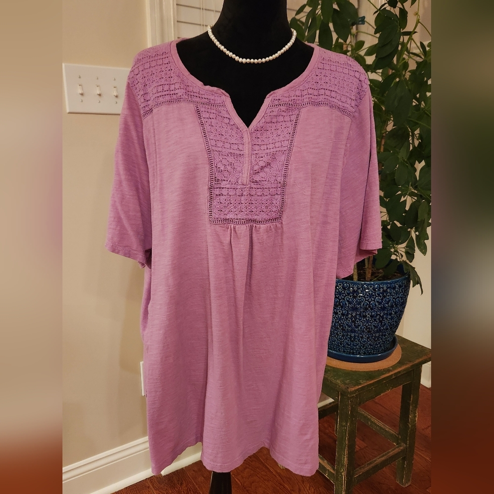 Catherines Lavender Tunic with Crochet Detail